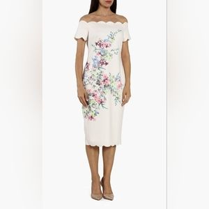 TED BAKER PERGOLA SCALLOP DETAIL BODYCON DRESS